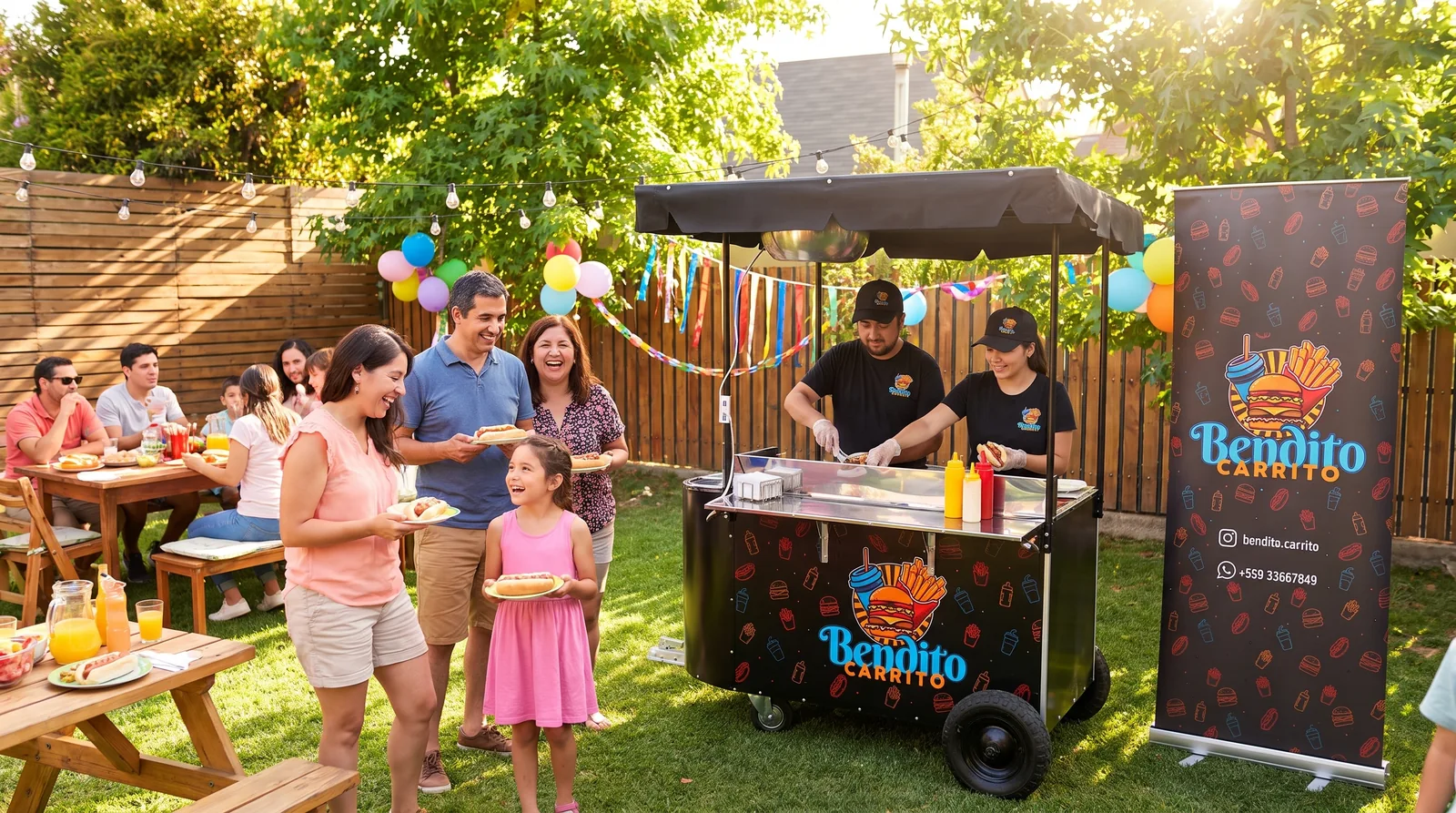 Invitados disfrutando completos en una fiesta de cumpleaños